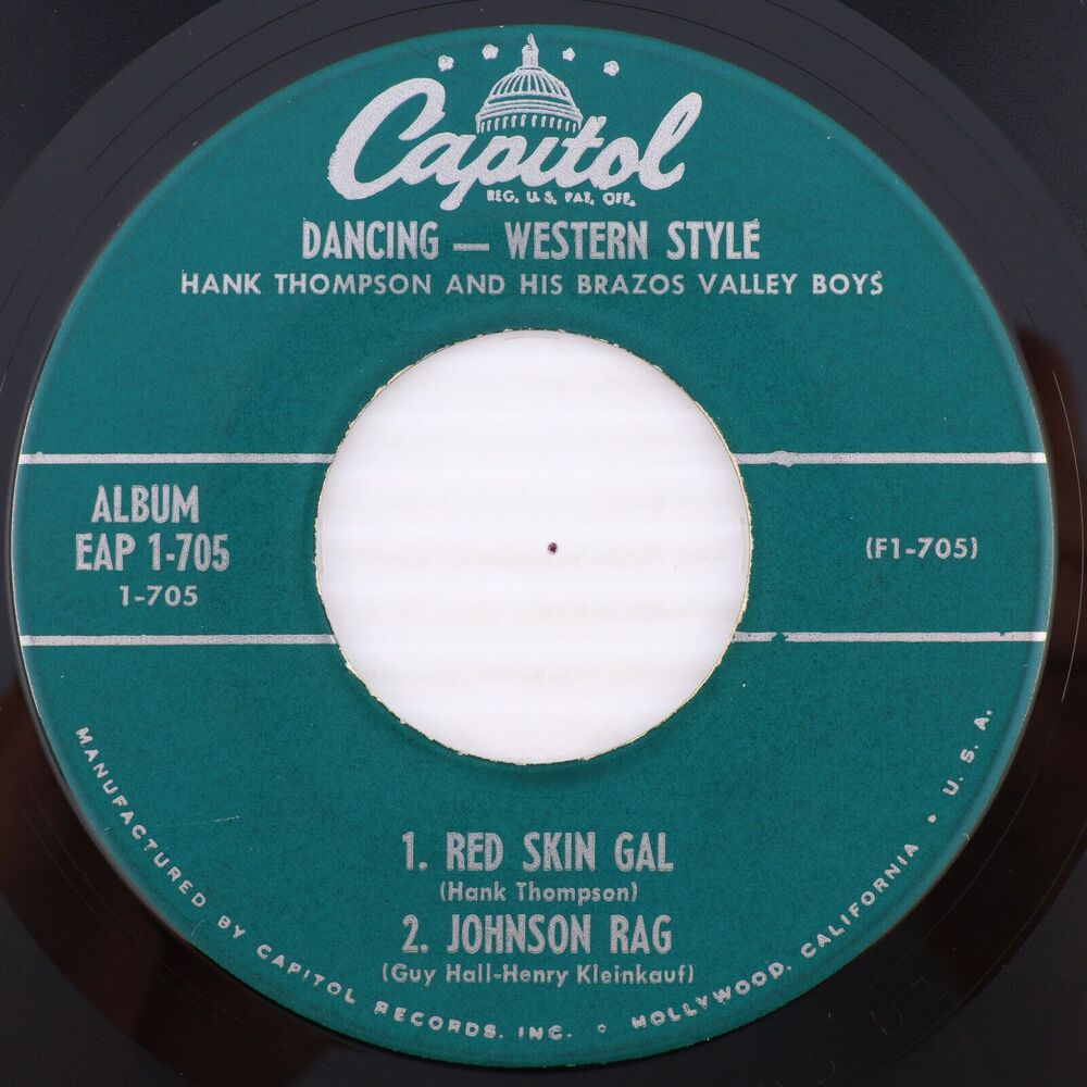 Hank Thompson – Dancing - Western Style - 1956 45 rpm 7" EP Record EAP 1-705